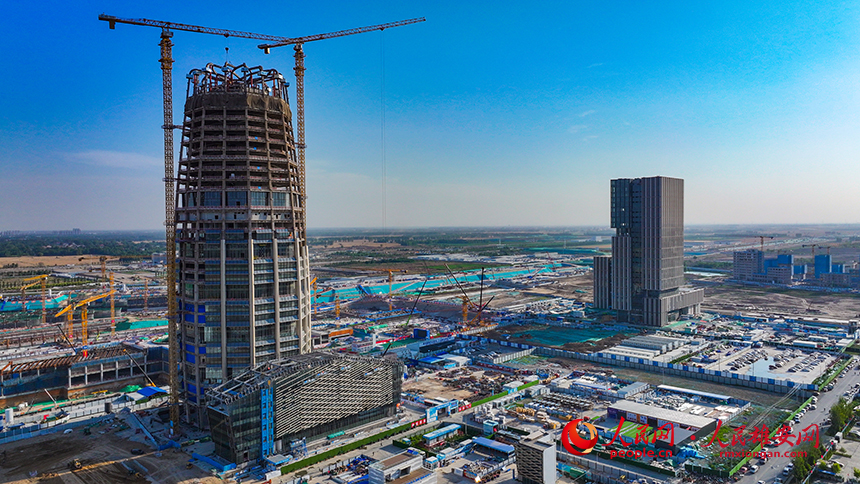 中國中化總部大廈項目建設(shè)現(xiàn)場。人民網(wǎng)記者 李兆民攝